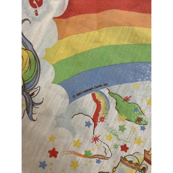 Vintage 1983 Hallmark Rainbow Brite Twin Size Flat Sheet - Picture 3 of 6